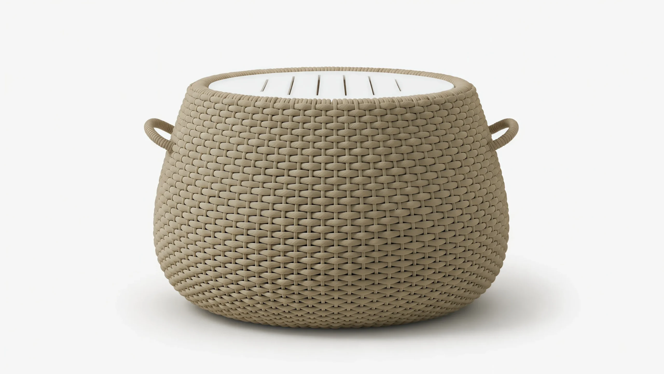 Beige Rope Outdoor Coffee Table for Hospitality Lounge Projects