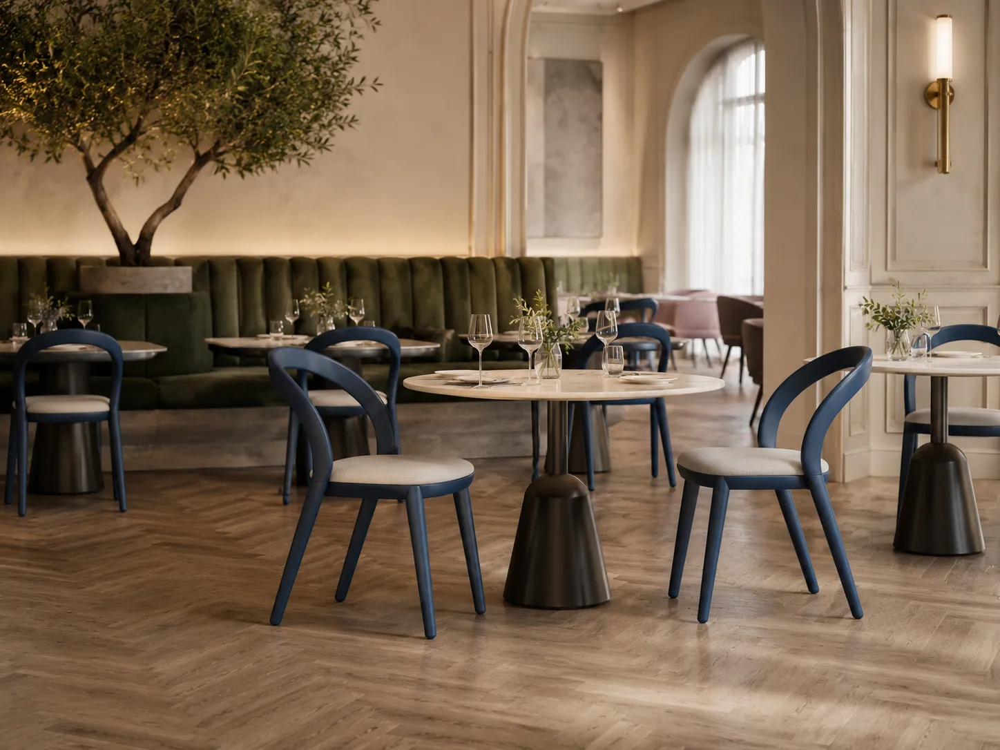 Commercial black dining chair for restaurant and hospitality projects