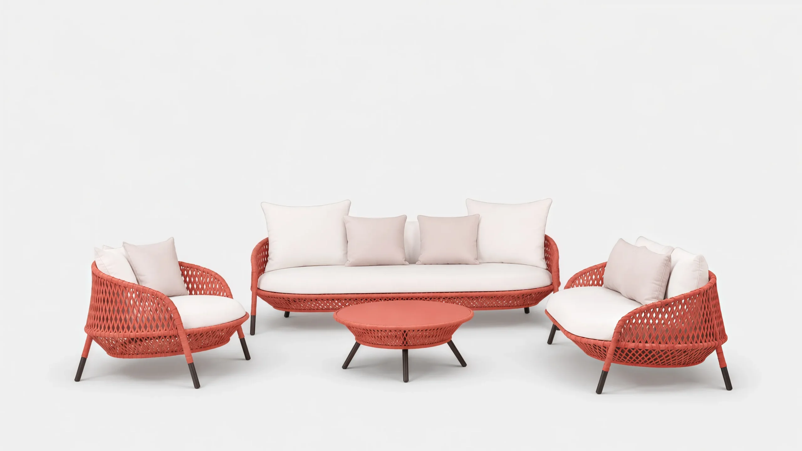 Coral Wicker Outdoor Conversation Set for Hospitality Projects