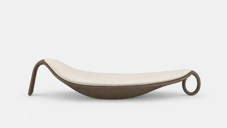 Curved Wicker Outdoor Sun Lounger without Cushion