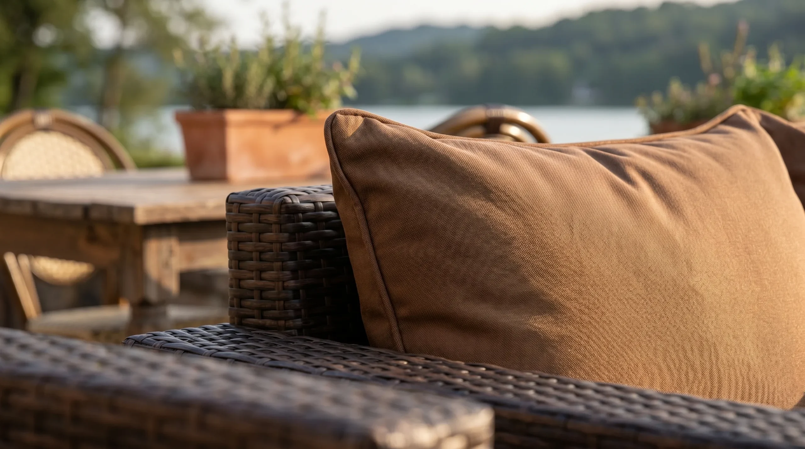 PE Rattan Outdoor Conversation Sofa Set with Armchairs & Coffee Table