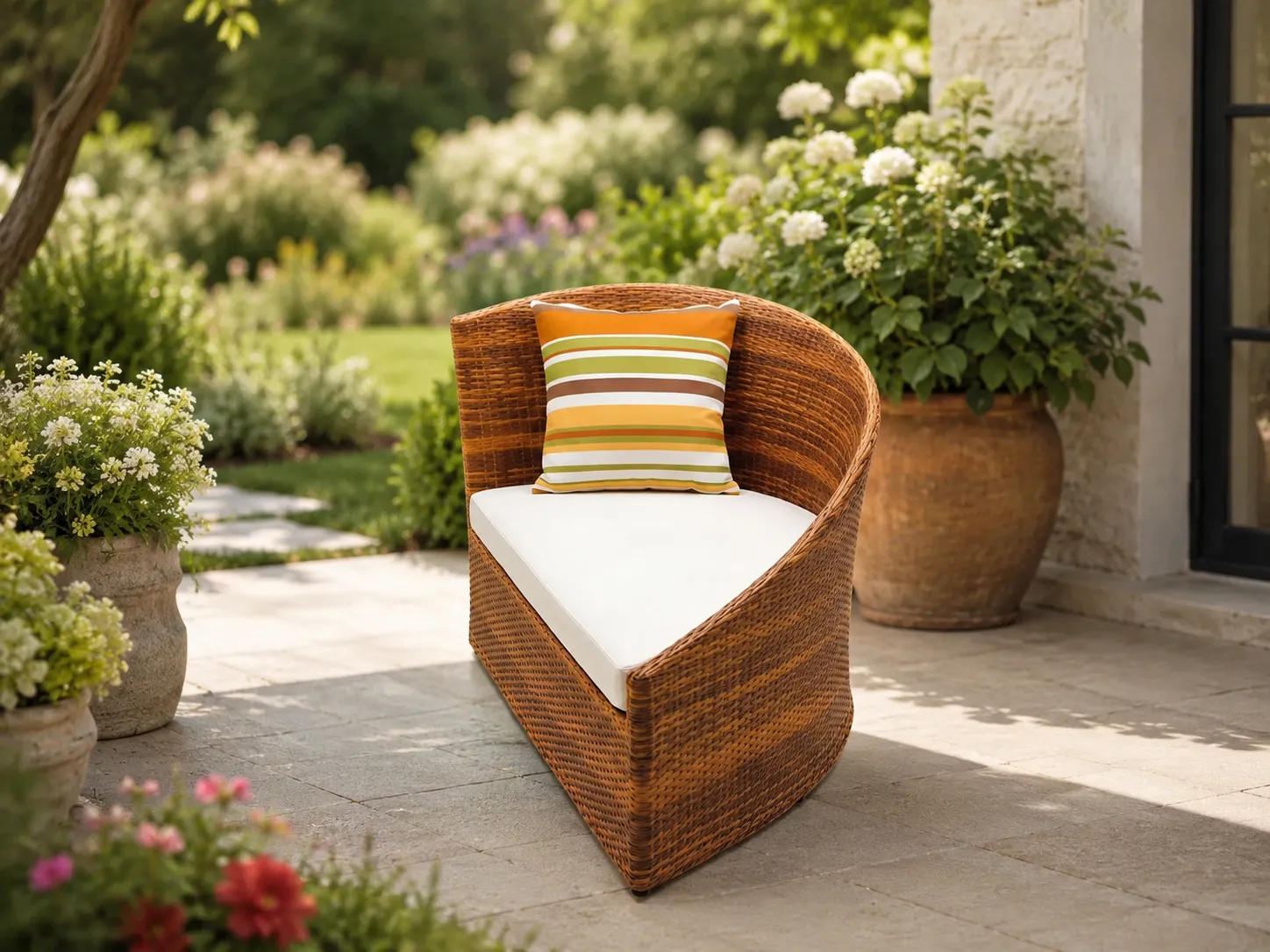 PE rattan lounge chair for garden outdoor leisure spaces