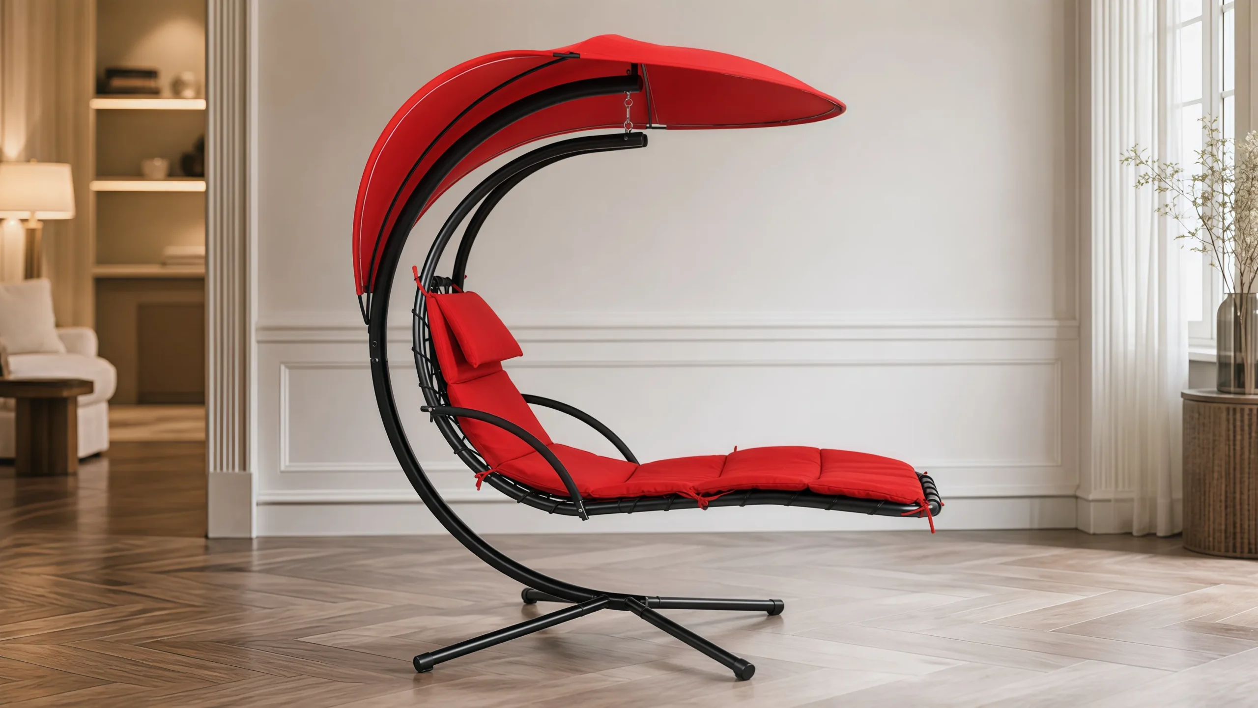 Stainless Steel Outdoor Hanging Lounge Chair with Canopy