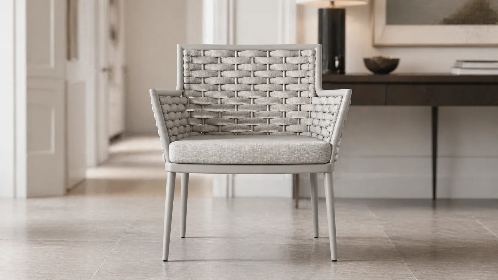 Grey Rope Dining Chair for Restaurant and Hotel Projects