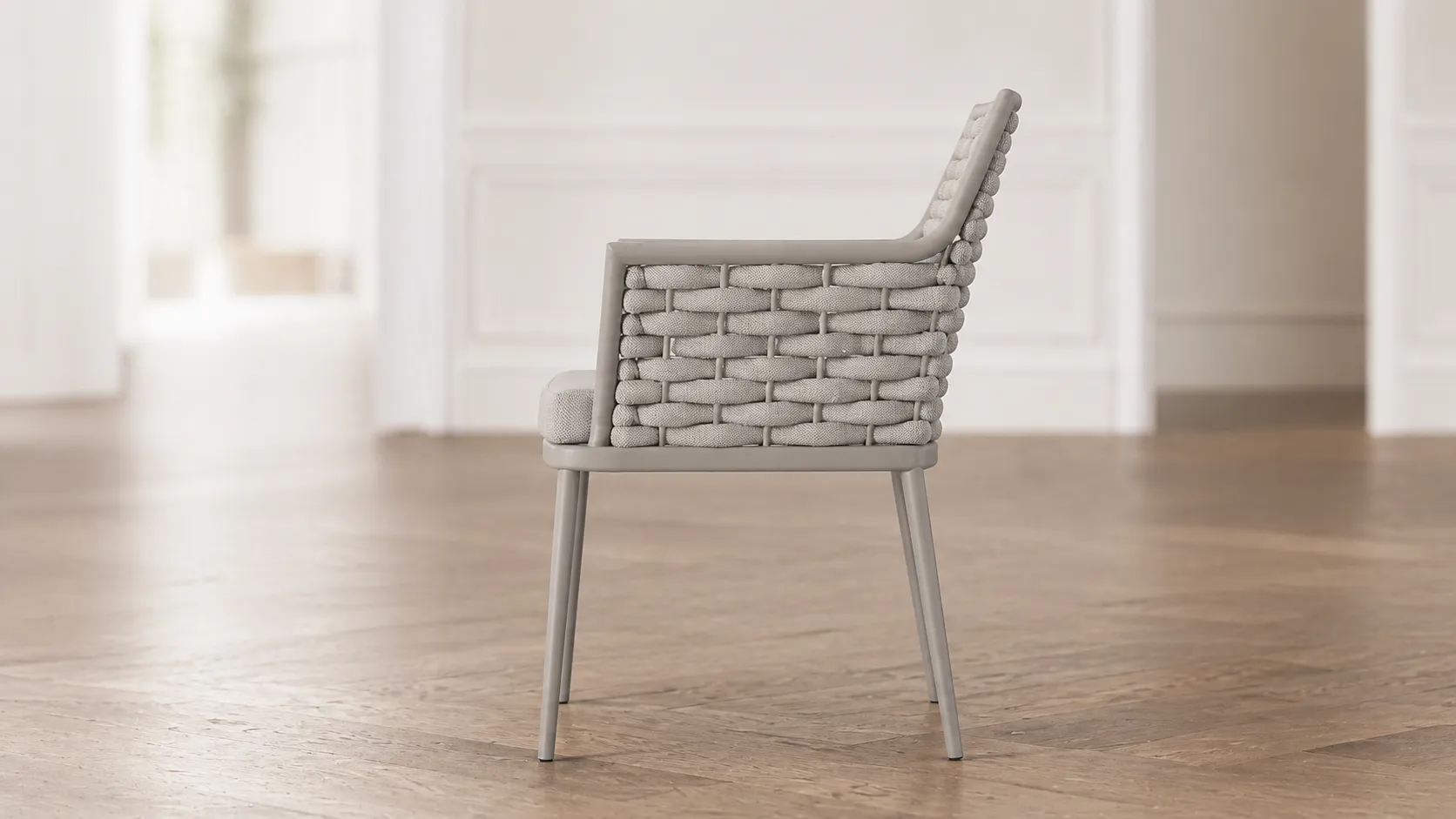 Grey Rope Dining Chair for Restaurant and Hotel Projects