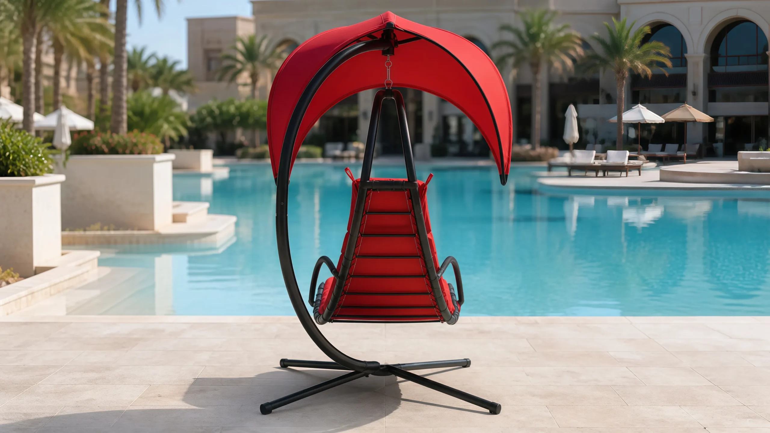 Stainless Steel Outdoor Hanging Lounge Chair with Canopy