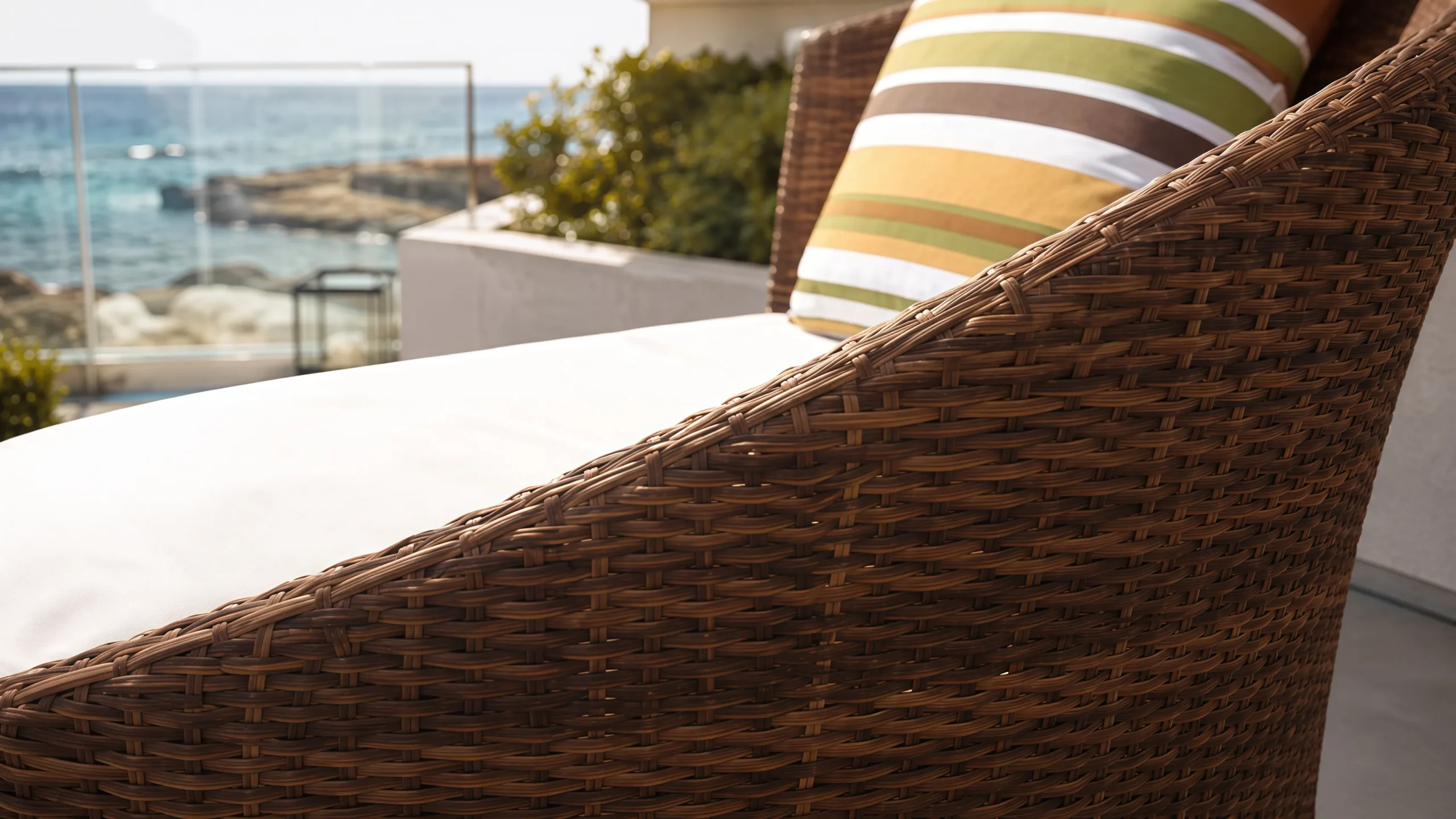 PE Rattan Outdoor Lounge Chair with Stainless Steel Frame
