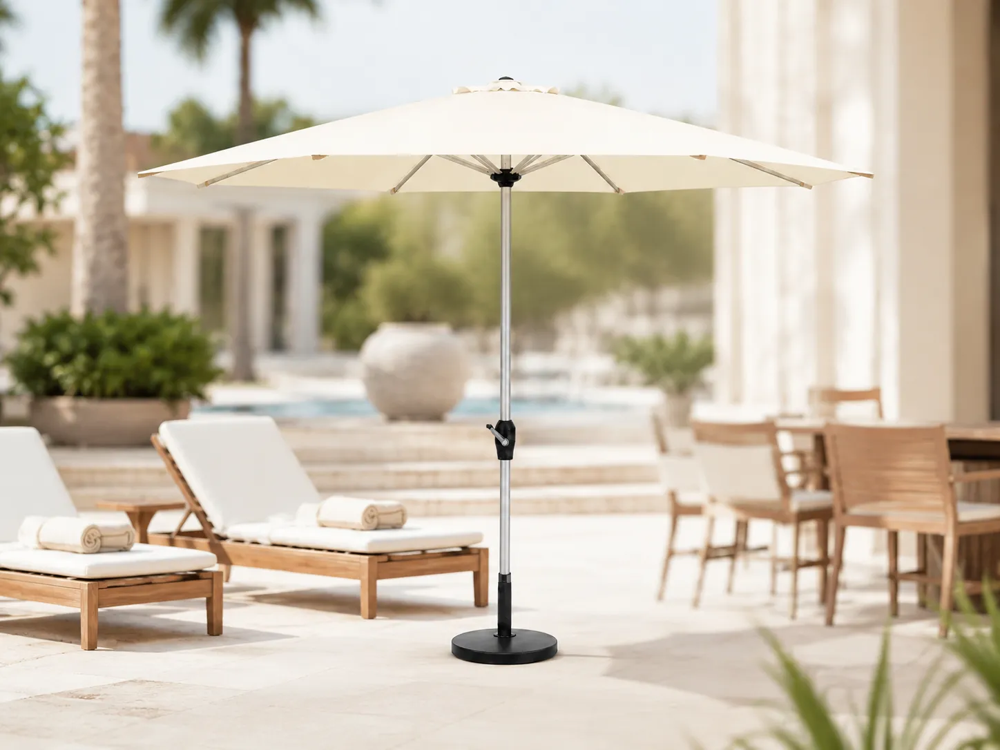 Stainless steel market umbrella for hotel terrace shade