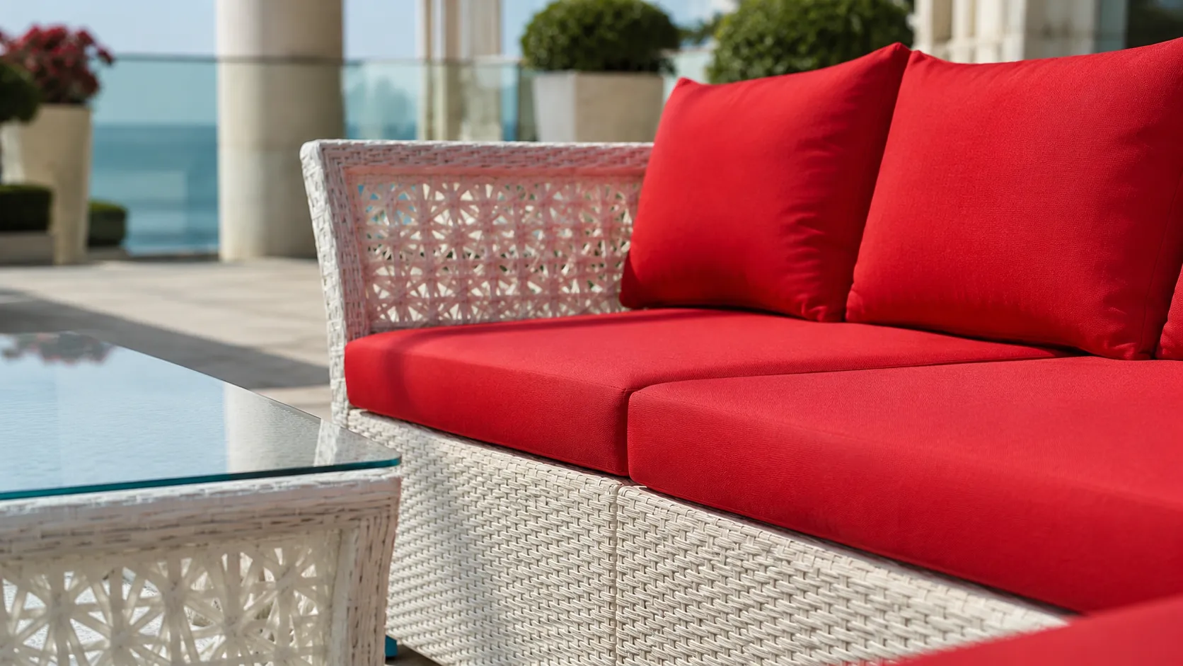 PE Rattan Outdoor Sectional Sofa Set with Coffee Table for Patio & Resort Lounge