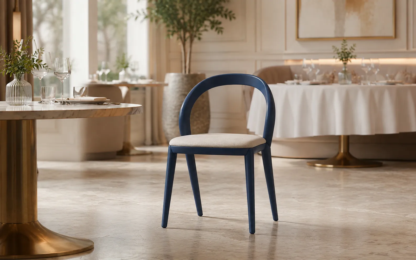 XIMU Furniture modern black dining chair with upholstered seat for restaurant and hotel projects