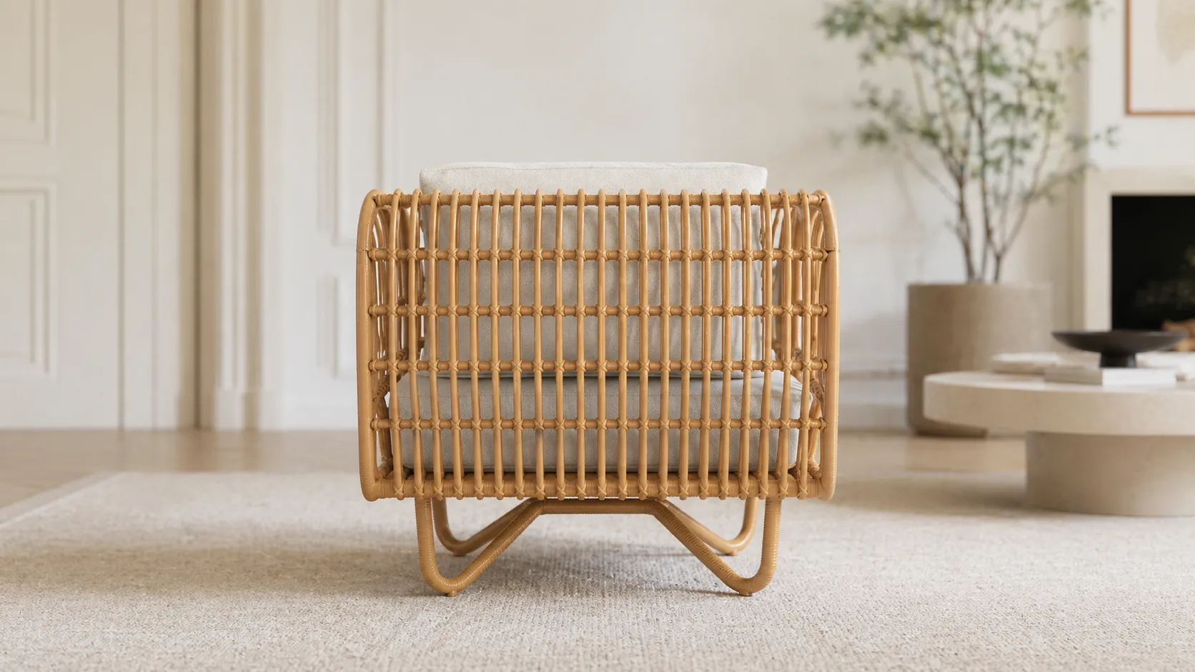 Natural Rattan Outdoor Lounge Chair for Hotels and Resorts