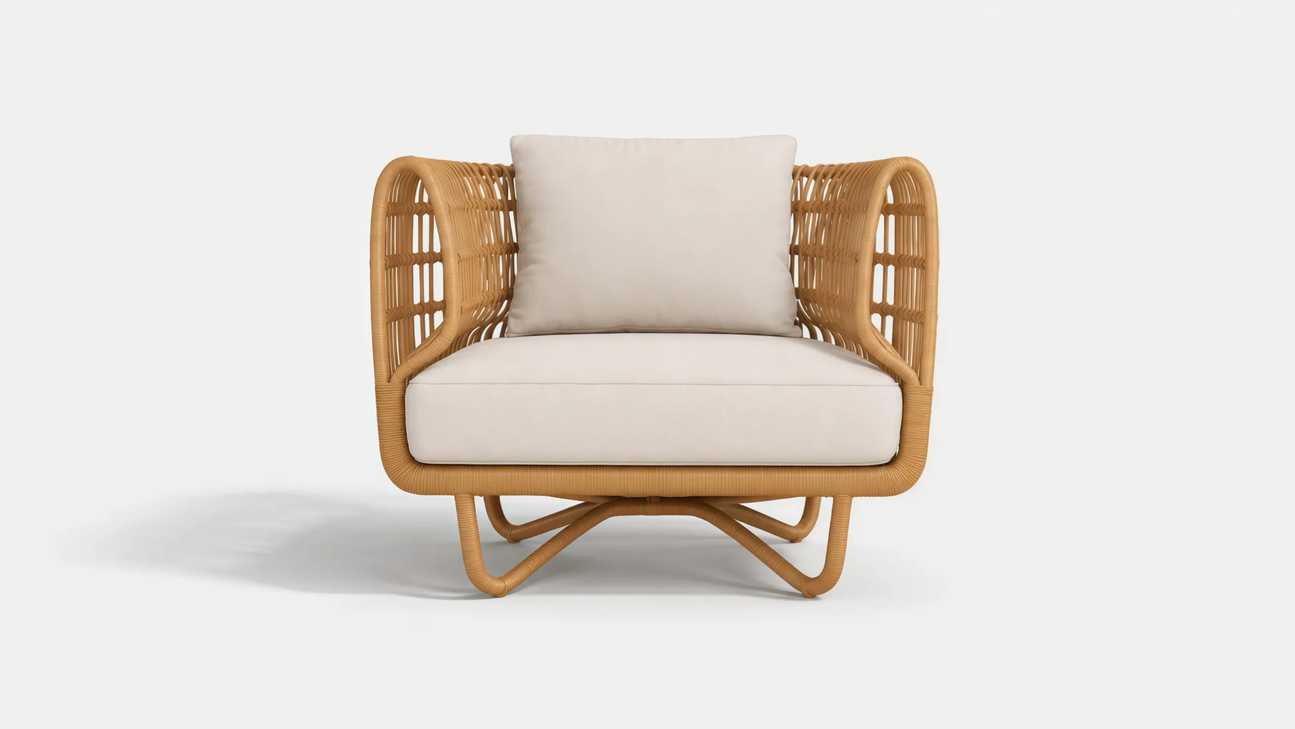 Natural Rattan Outdoor Lounge Chair for Hotels and Resorts