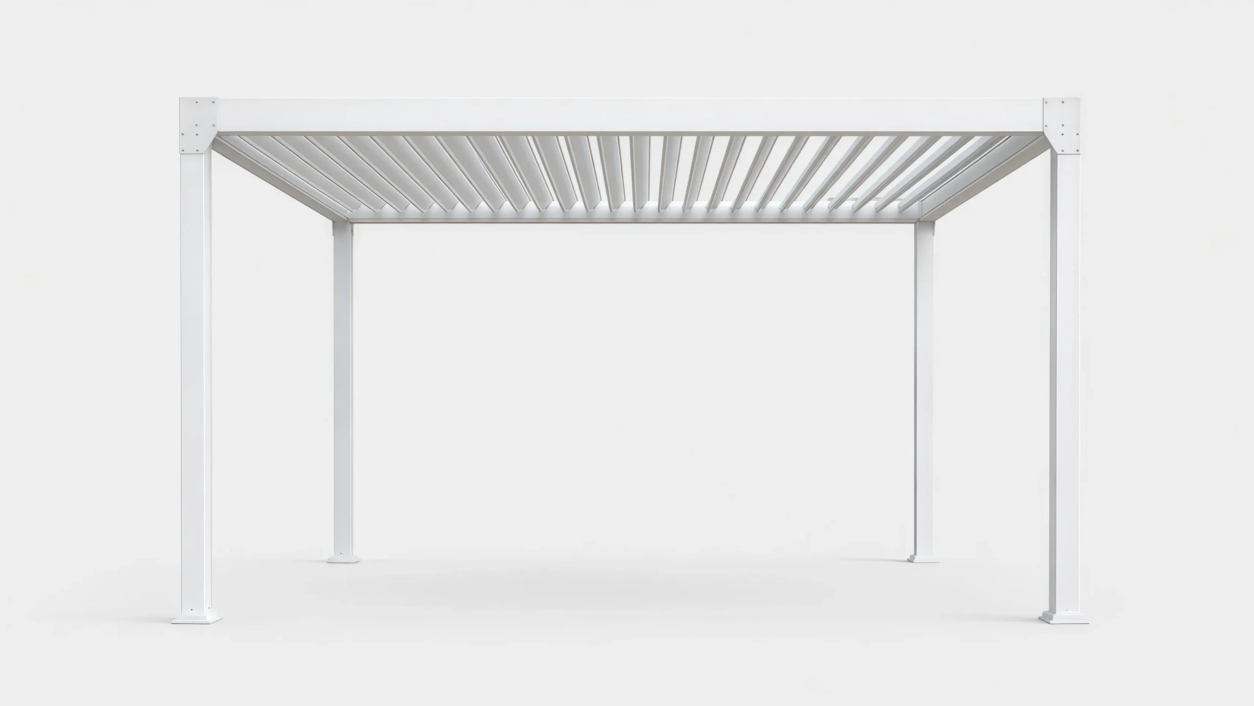 Stainless Steel Outdoor Louvered Moonlight Pergola for Patio & Resort Shade
