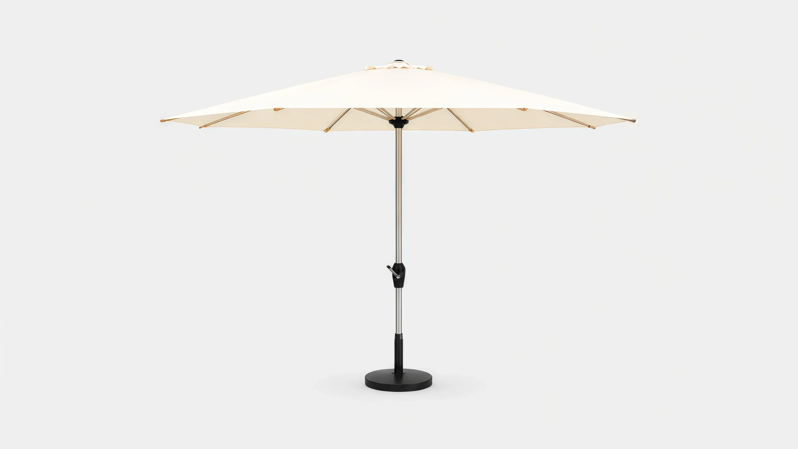 Stainless Steel Patio Market Umbrella with Base for Outdoor Dining Shade