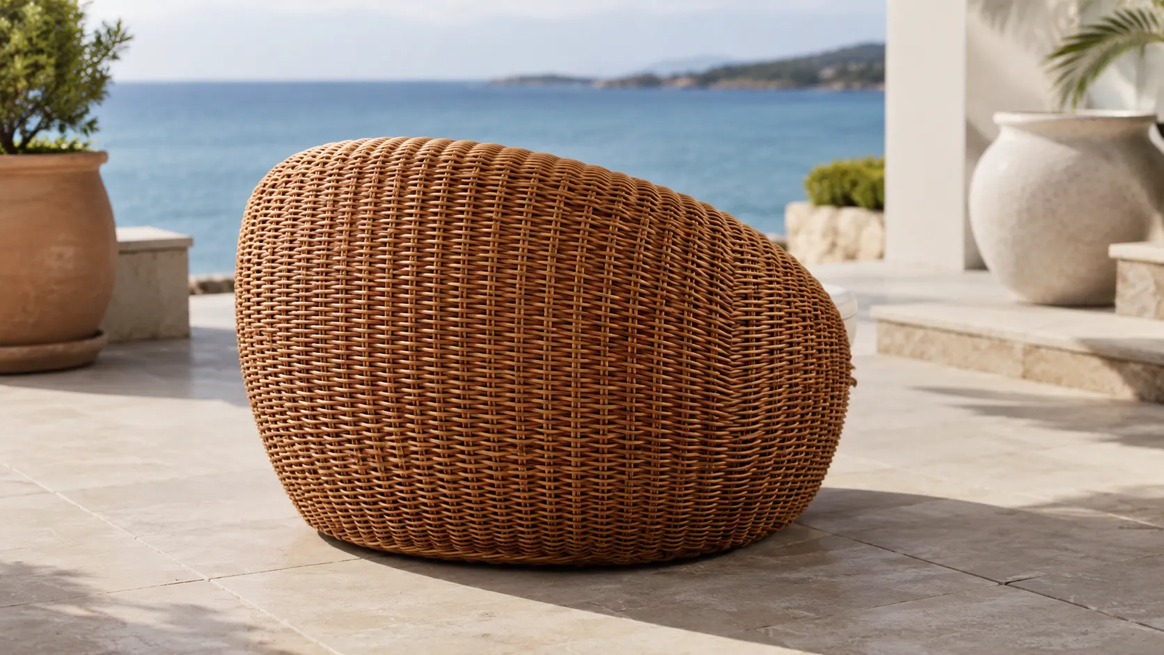 PE Rattan Outdoor Lounge Chair with Cushion for Patio & Resort Seating