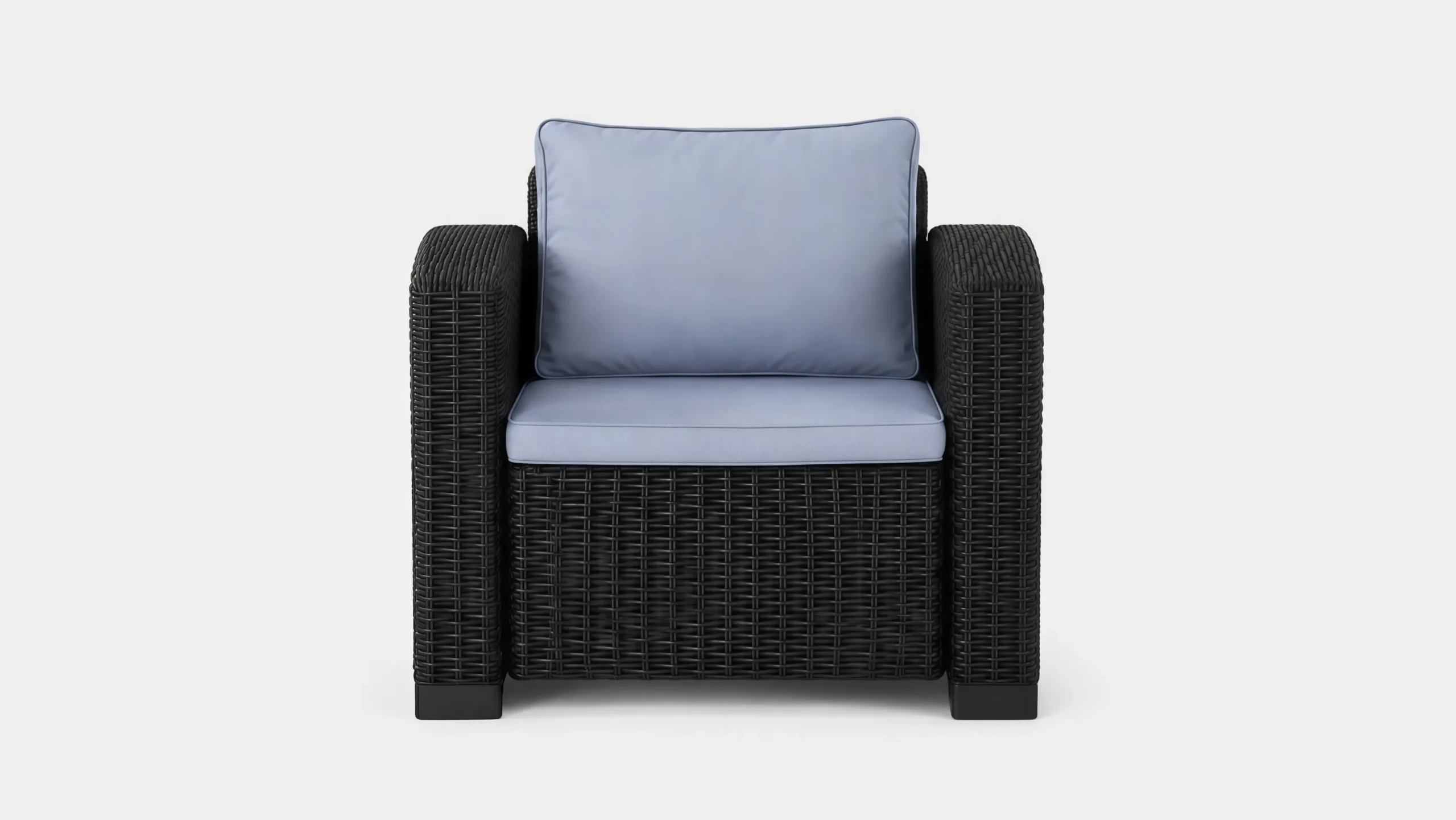 PE Rattan Outdoor Armchair with Cushions for Patio & Resort Seating
