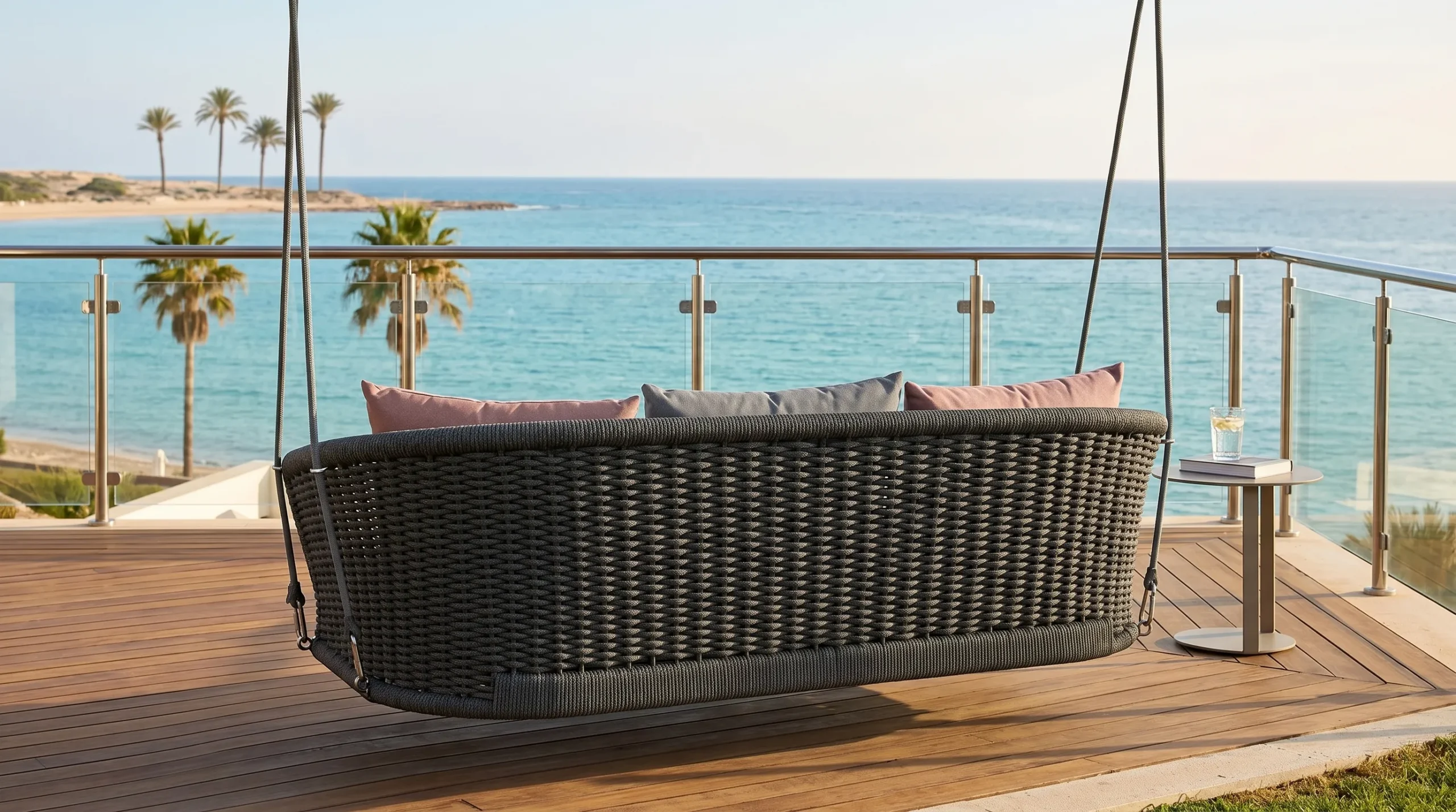 Rope Outdoor Hanging Swing Sofa for Patio and Garden Spaces