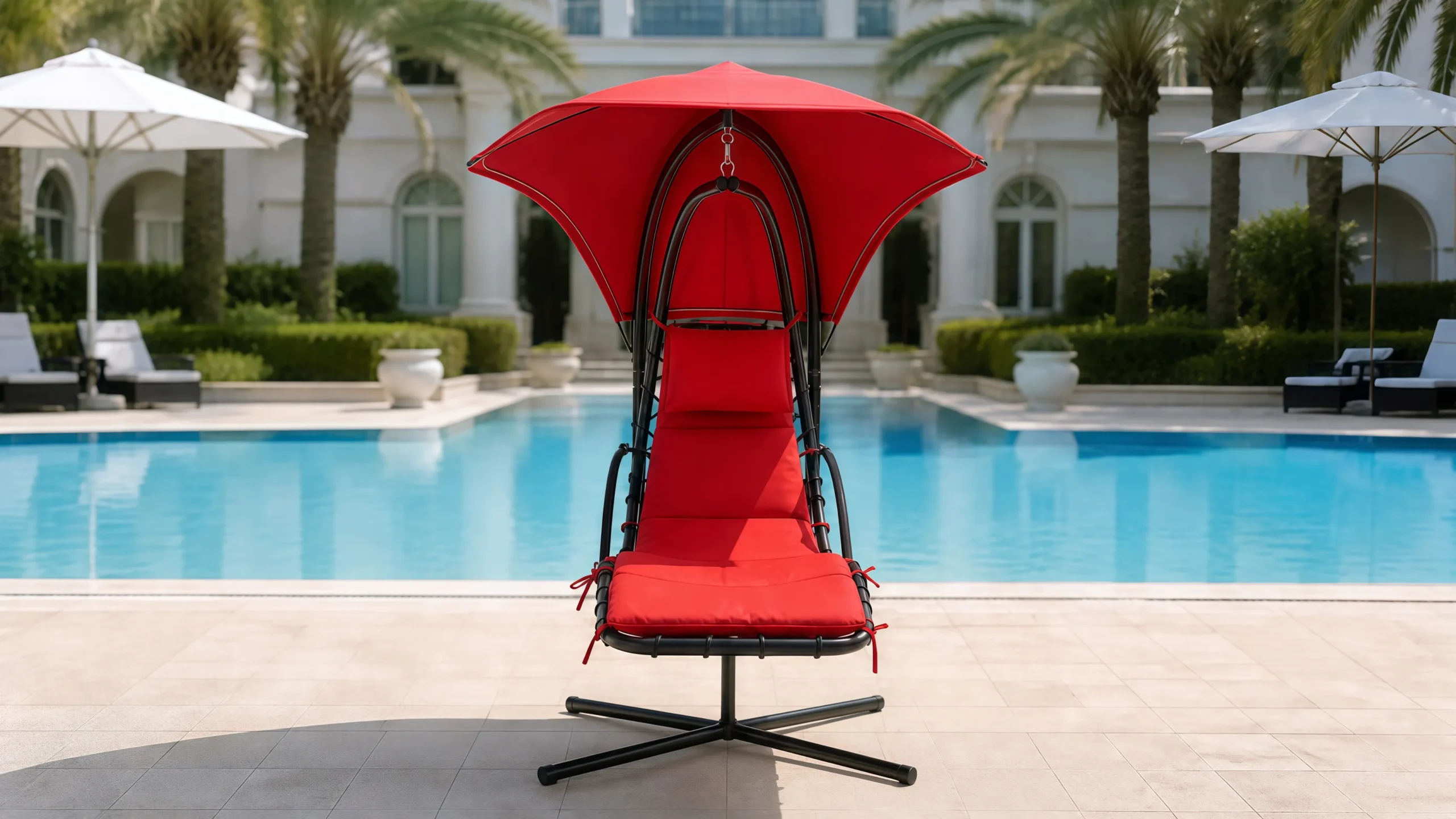 Stainless Steel Outdoor Hanging Lounge Chair with Canopy