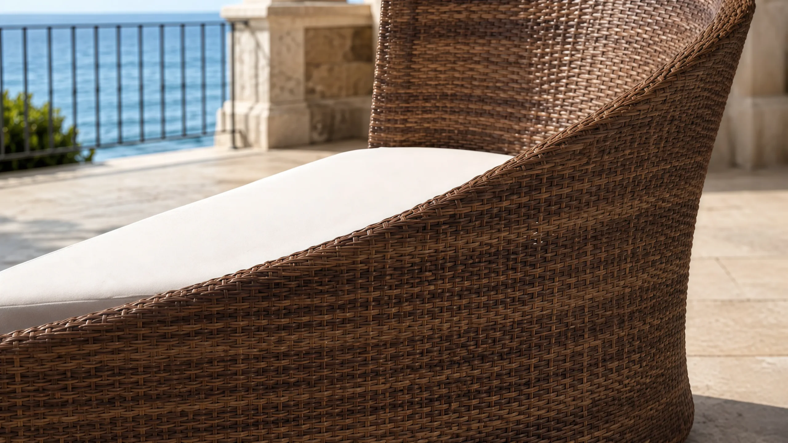 PE Rattan Outdoor Lounge Chair with Stainless Steel Frame