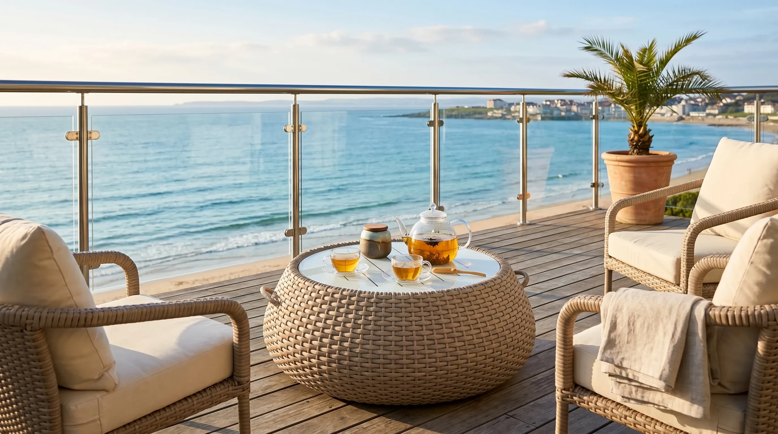Rope Outdoor Coffee Table for Hospitality Lounge Projects