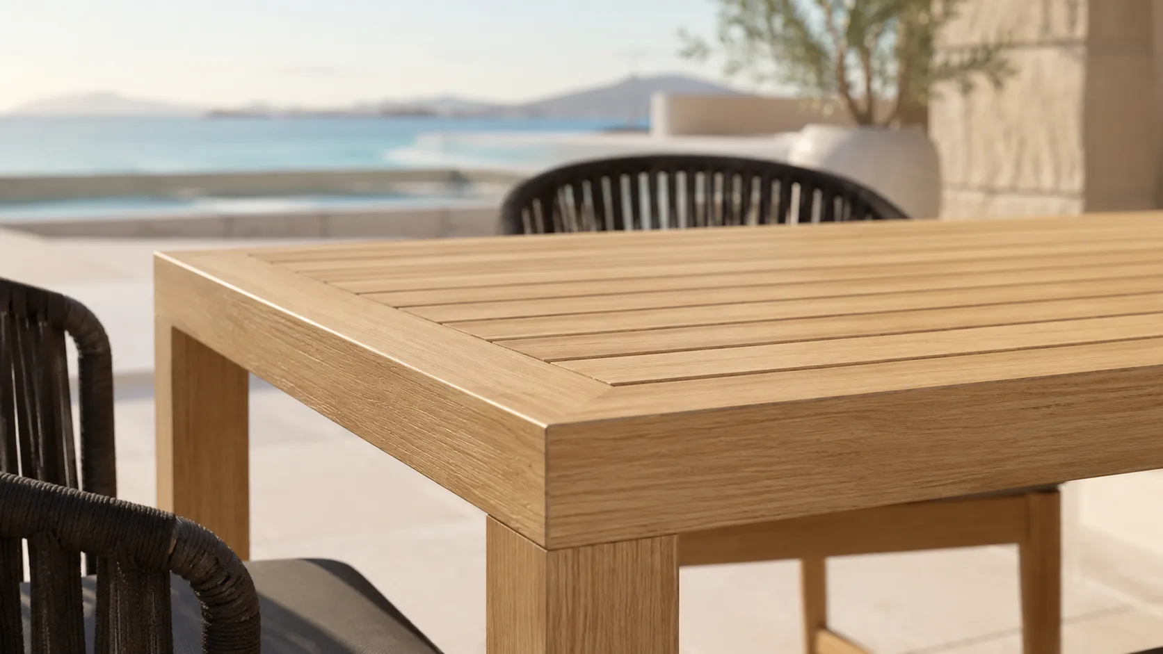 Teak Rope Bar Dining Set for Outdoor Hospitality Projects