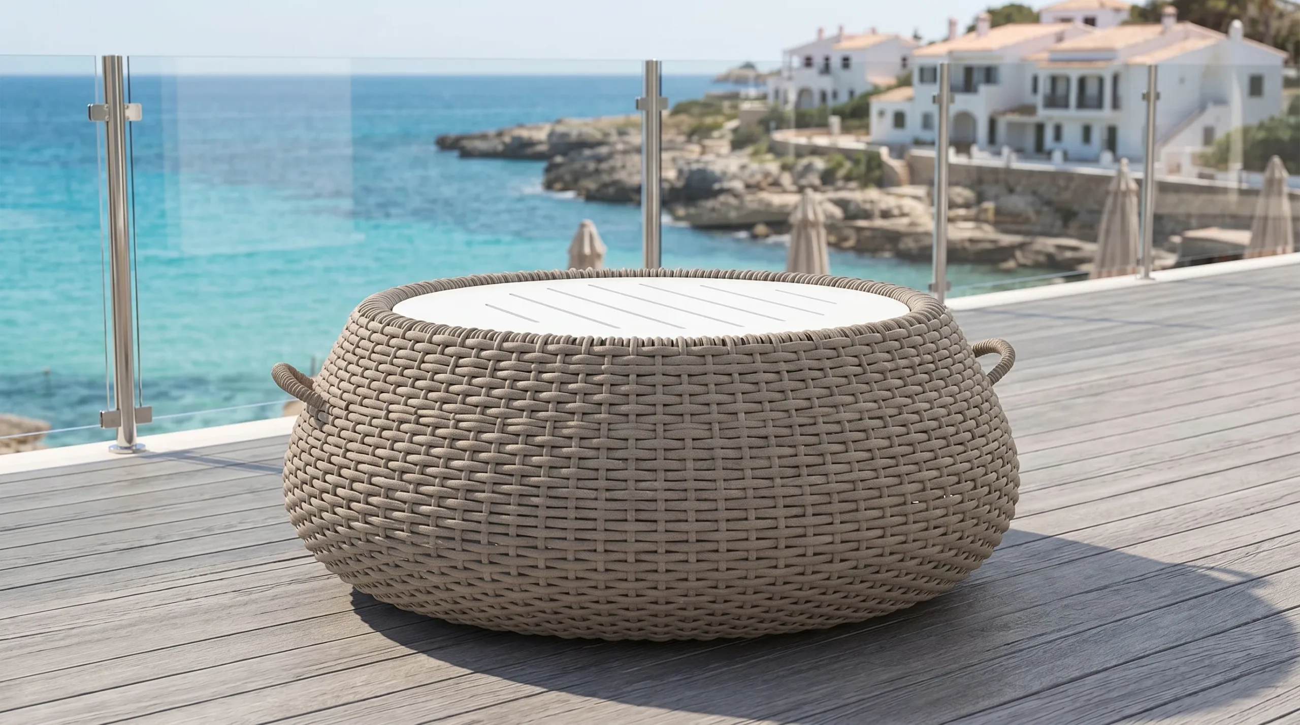 Rope Outdoor Coffee Table for Hospitality Lounge Projects