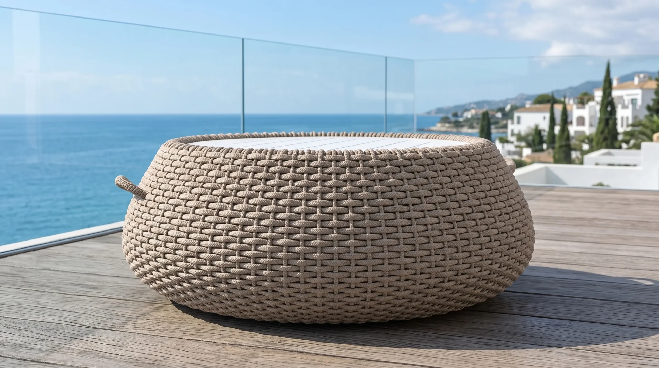 Rope Outdoor Coffee Table for Hospitality Lounge Projects