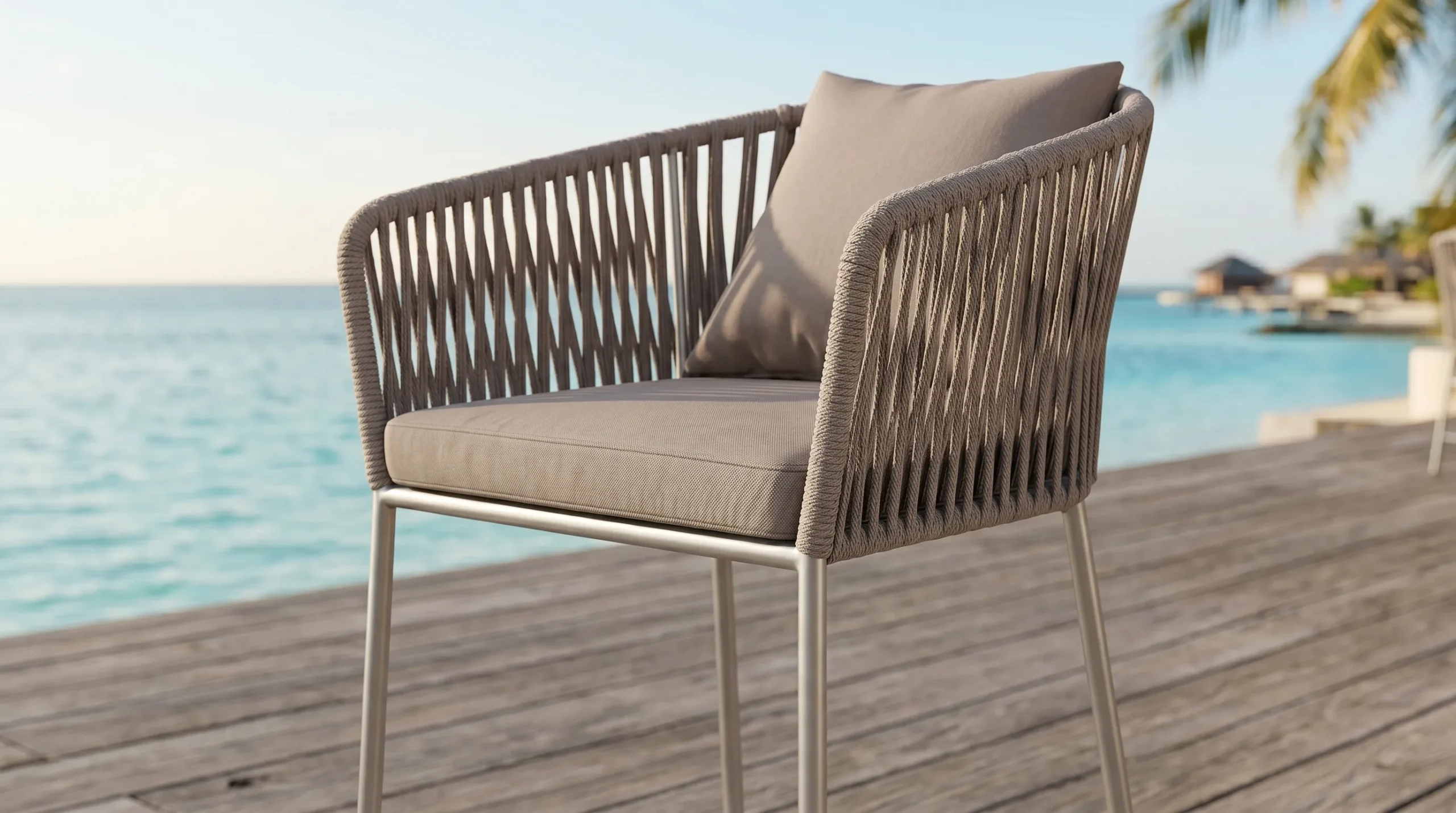 Rope Outdoor Bar Stool for Hotel and Restaurant Projects