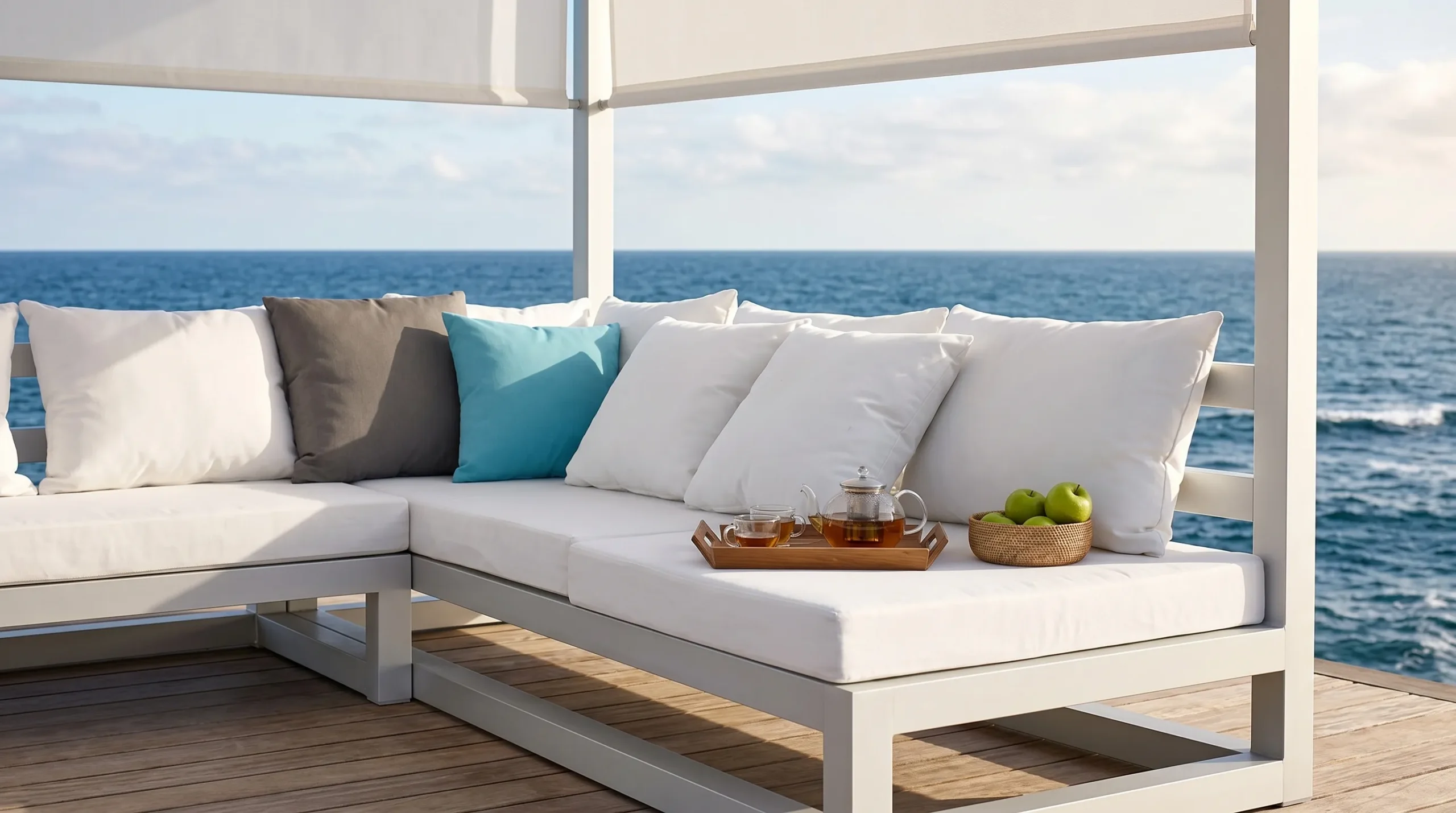 Stainless Steel Outdoor Cabana Daybed with Canopy