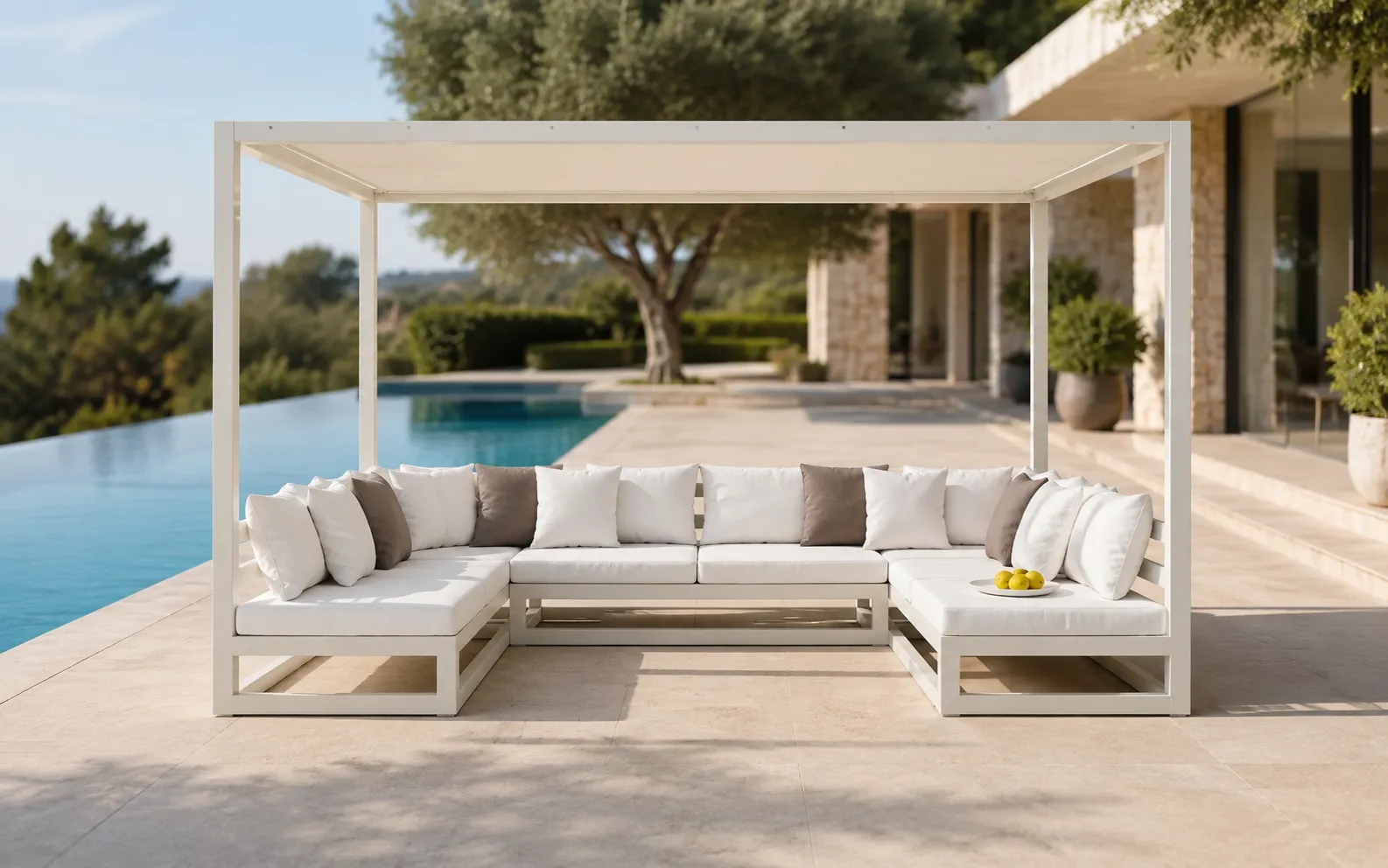 XIMU Furniture aluminum outdoor cabana daybed with canopy