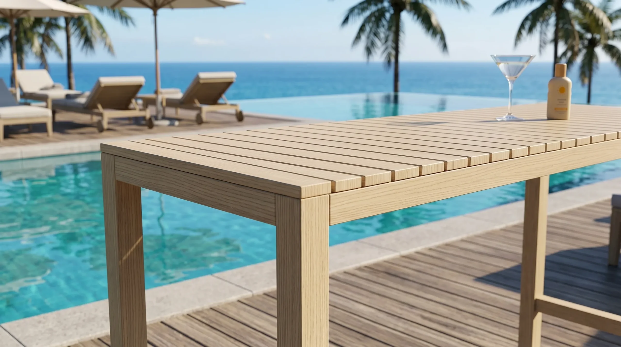 Grade-A Teak Outdoor Dining Table for Hotel Projects