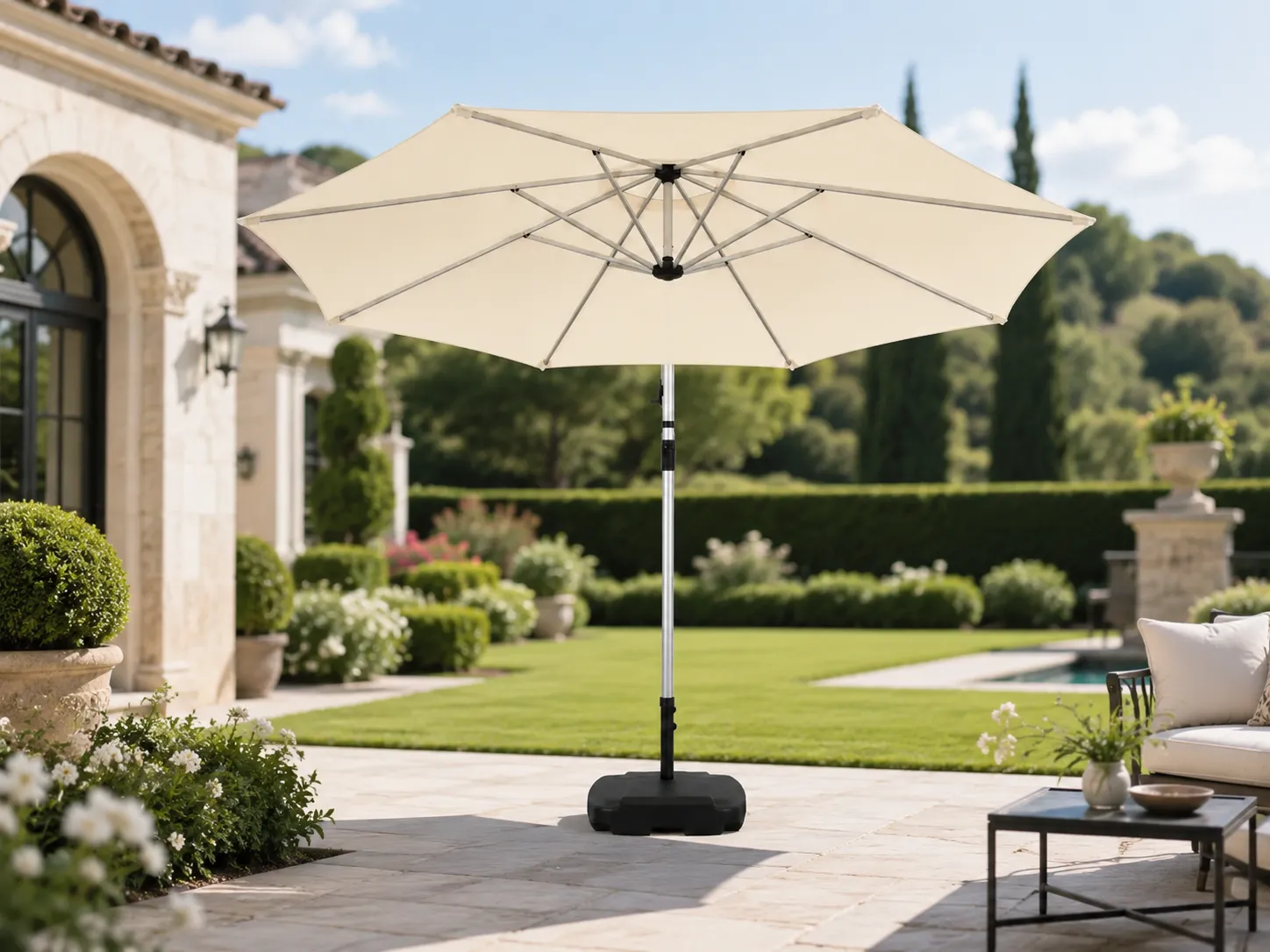 Cantilever patio umbrella for villa garden shade