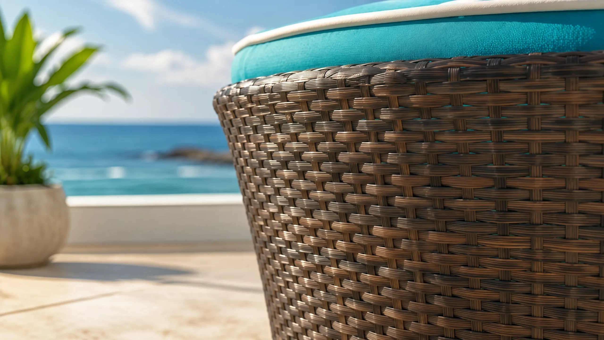 Large Wicker Outdoor Daybed with Foldable Canopy and Ottoman