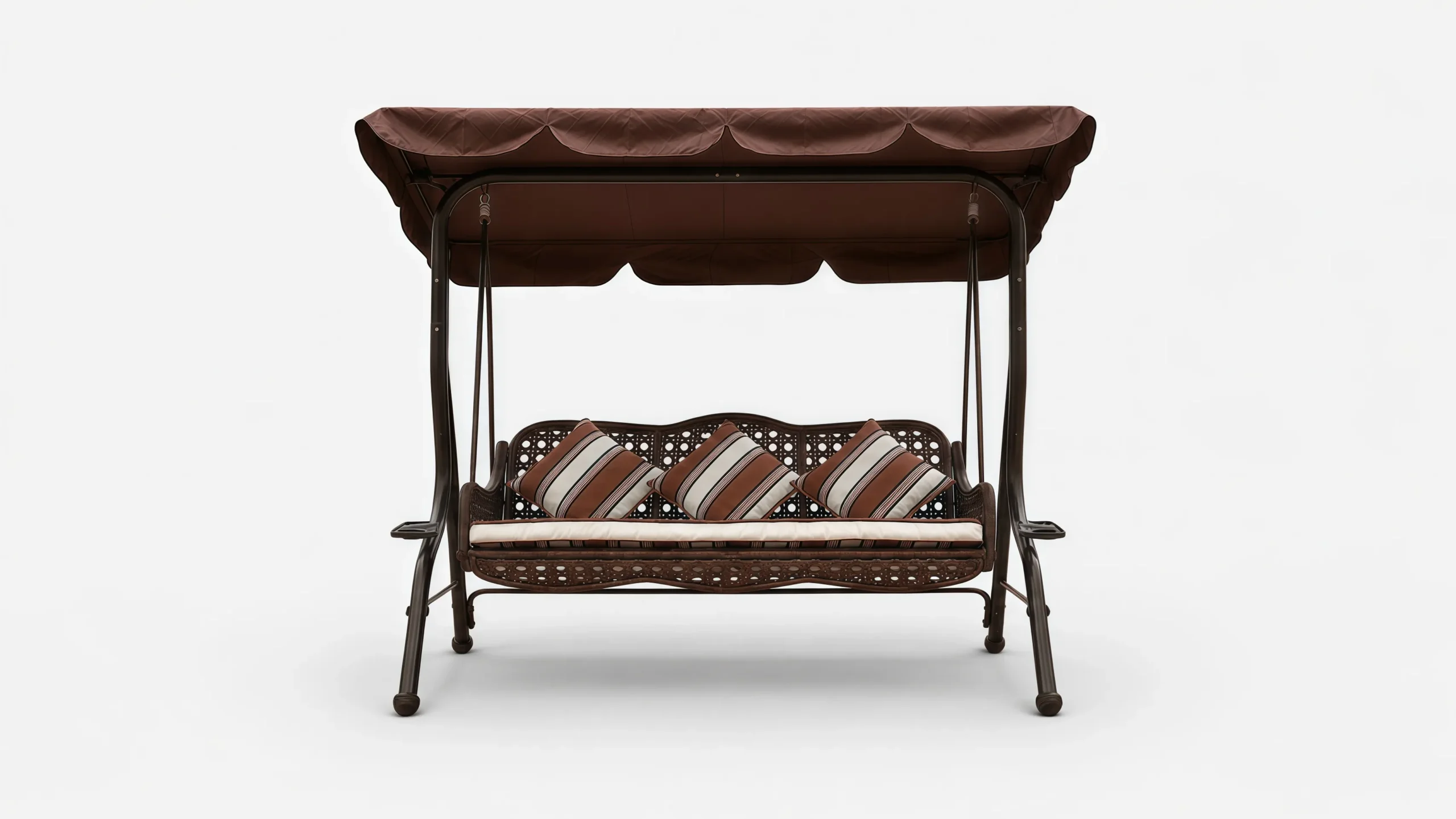 Wicker Outdoor Canopy Swing Sofa for Patio and Garden Spaces