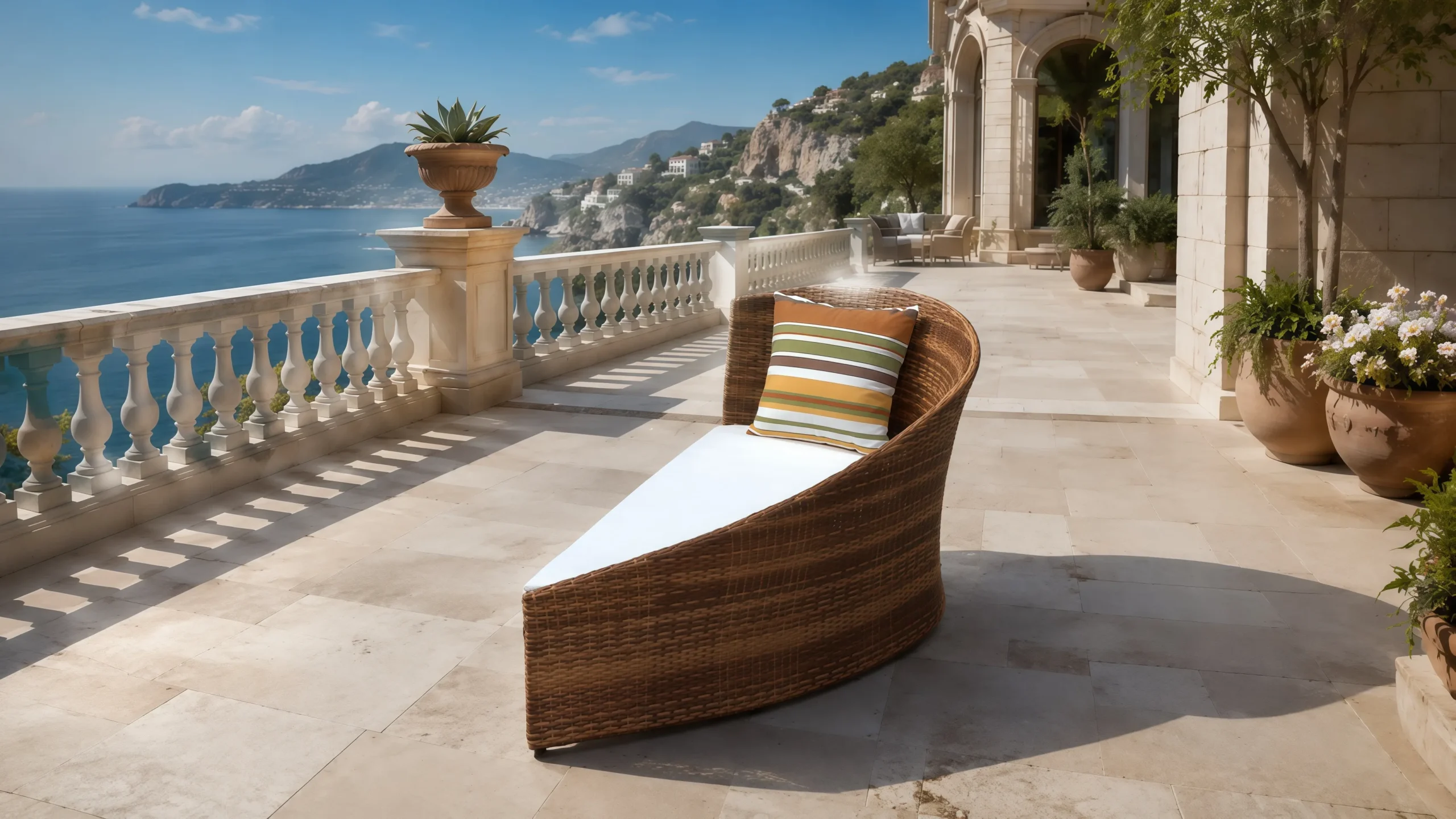 PE Rattan Outdoor Lounge Chair with Stainless Steel Frame