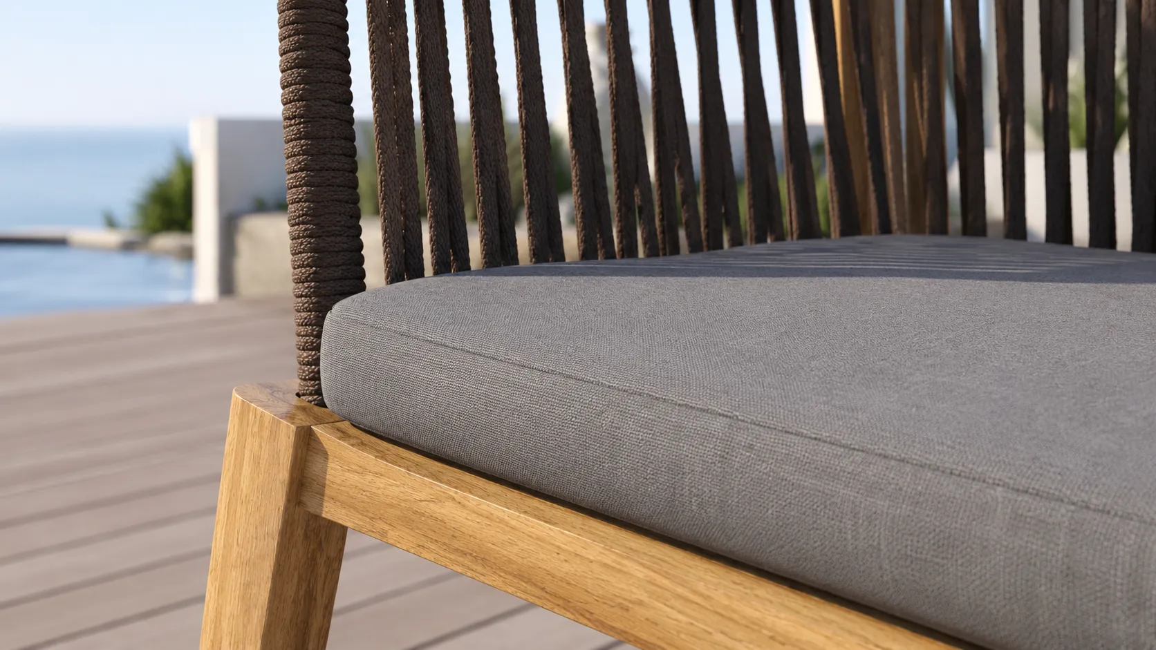 Teak Rope Bar Dining Set for Outdoor Hospitality Projects
