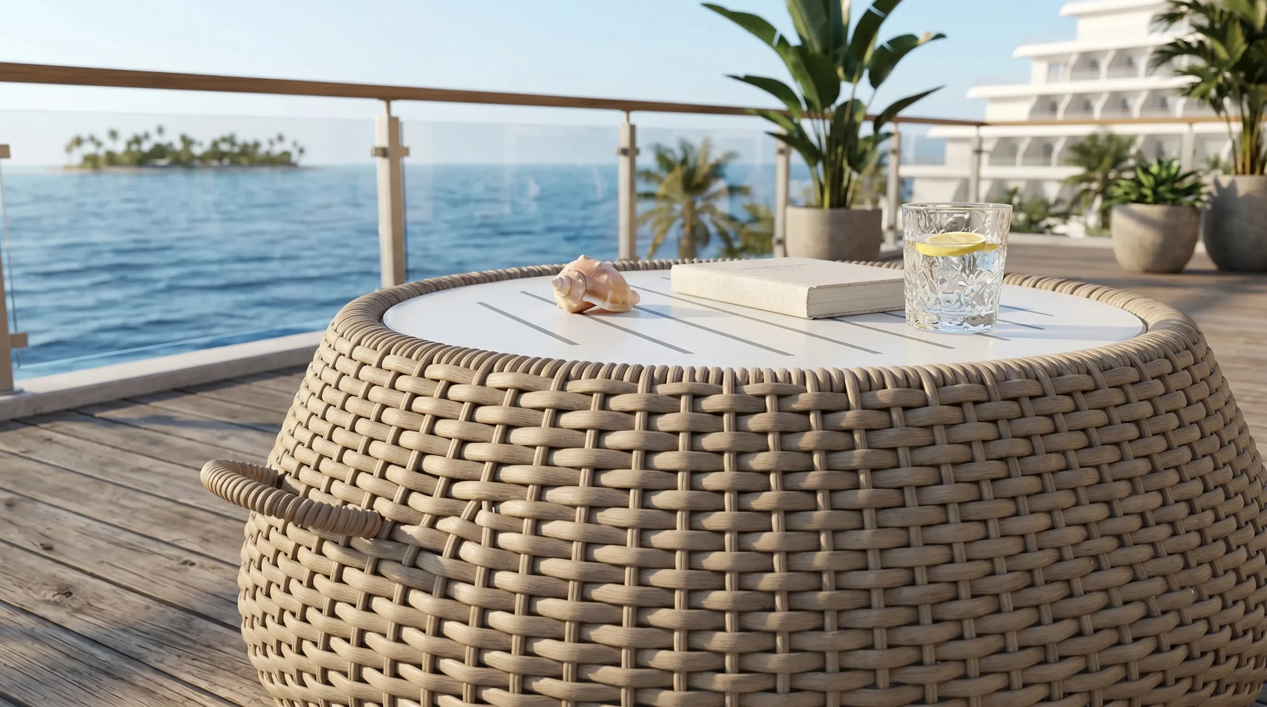 Rope Outdoor Coffee Table for Hospitality Lounge Projects